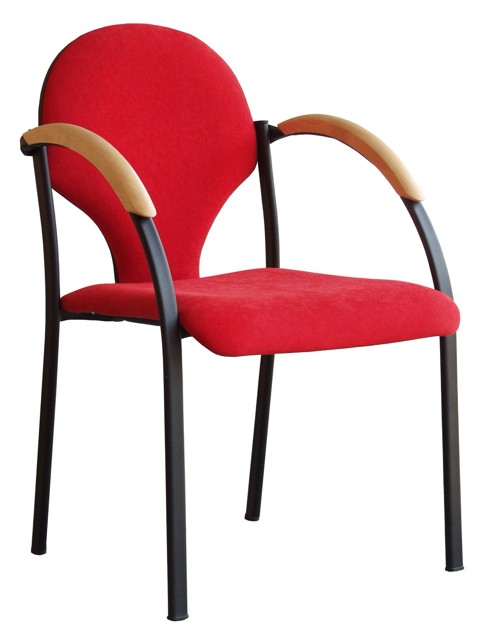 židle NEON černý plast, dřevěné područky gallery main image
