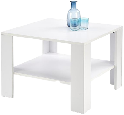 Dřevěný konferenční stolek Kwadro kwadrat bílý