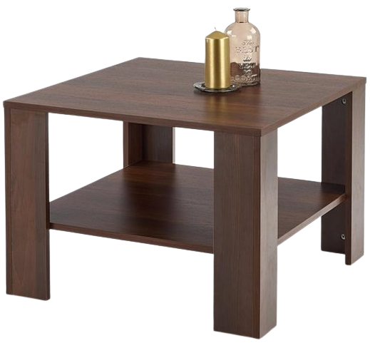 Dřevěný konferenční stolek Kwadro kwadrat tmavý ořech