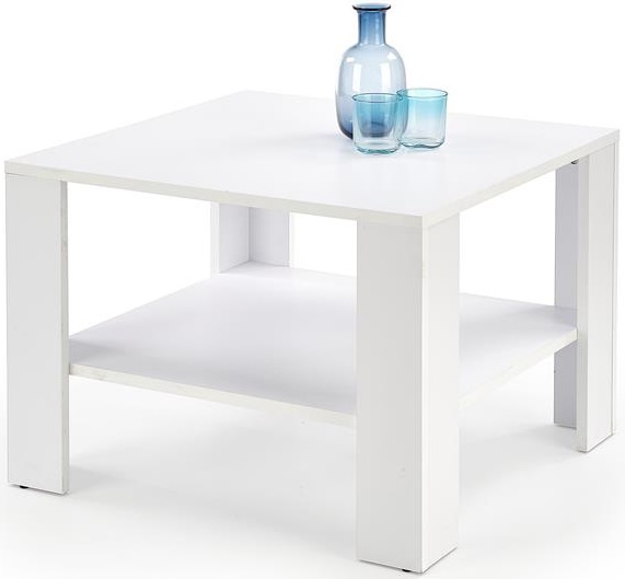 Dřevěný konferenční stolek Kwadro kwadrat bílý gallery main image